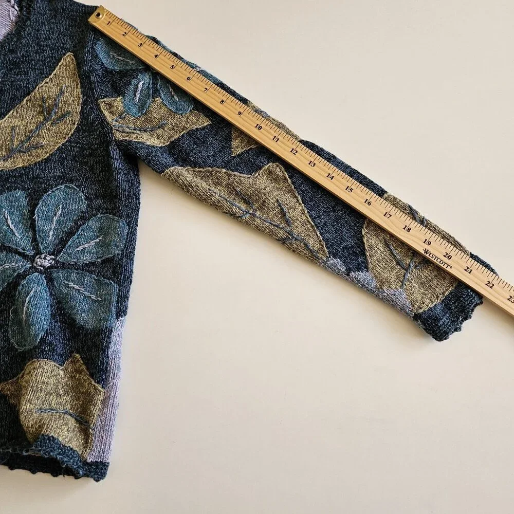 Vtg Sigrid Olsen Knit Cardigan Womens M Multicolor LS Buttons Boho Floral Boho - Picture 5 of 16